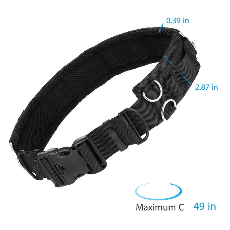 Powerextra Multifunction Outdoor Photography Adjustable Waist Strap Belt with D-rings for Hanging Tripod Lightweight Camera Bag Lens Pouch Flash Bag - Image 3